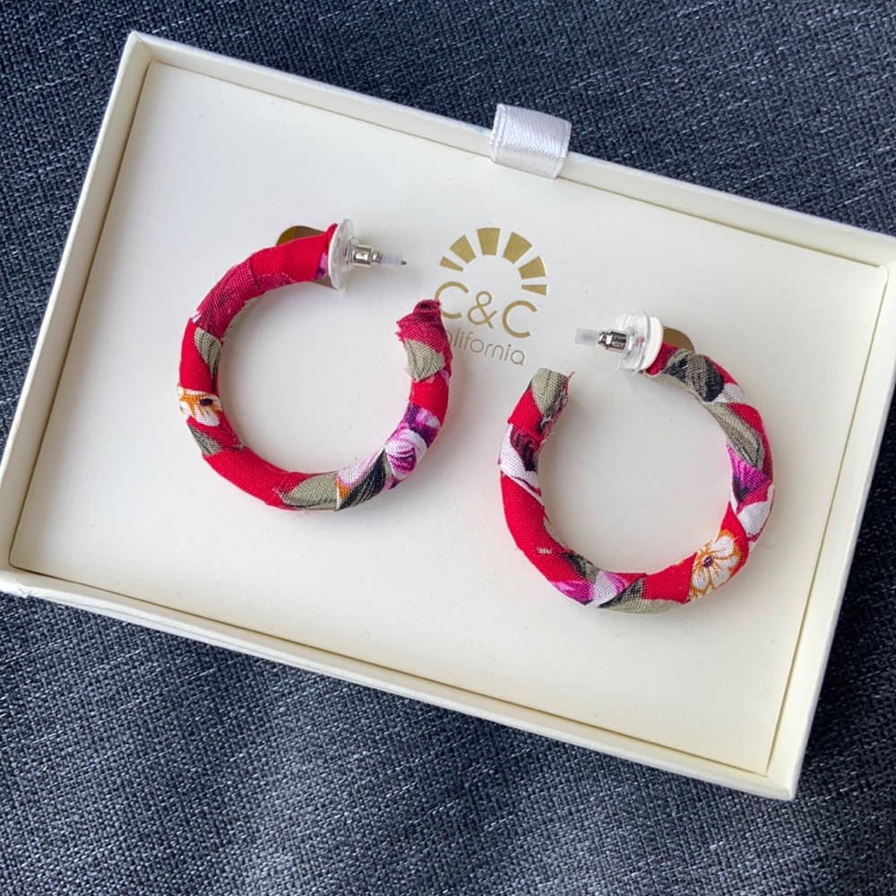C & C Floral Hoop Earrings